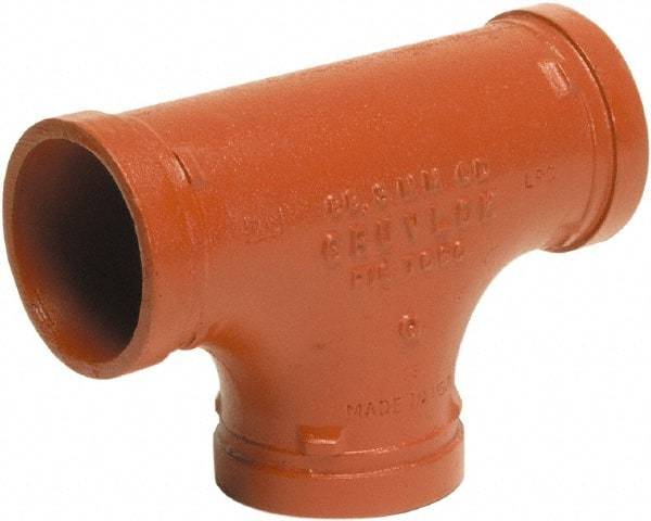 Made in USA - Size 3", Class 150, Malleable Iron Orange Pipe Tee - Grooved End Connection - Exact Industrial Supply