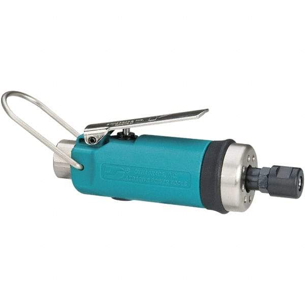 Dynabrade - 1/4" Collet, Straight Handle, Air Straight Die Grinder - 30,000 RPM, Front Exhaust, 19 CFM, 0.4 hp, 90 psi, 1/4 NPT Inlet - Exact Industrial Supply