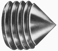 Value Collection - #5-40 UNC, 1/4" OAL, Cone Point Set Screw - Grade 8 Alloy Steel, 1/16" Key - Exact Industrial Supply