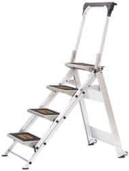 Little Giant Ladder - 4 Steps, 3' High, Type IA Rating, Aluminum Step Ladder - 300 Lb Capacity, 22-1/2" Base Width - Exact Industrial Supply