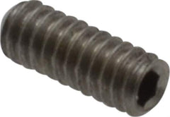 Value Collection - #3-48 UNC, 1/4" OAL, Cup Point Set Screw - Grade 18-8 Stainless Steel, 0.05" Key - Exact Industrial Supply