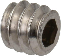 Value Collection - #10-24 UNC, 3/16" OAL, Cup Point Set Screw - Grade 18-8 Stainless Steel, 3/32" Key - Exact Industrial Supply