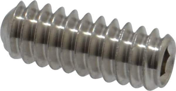 Value Collection - #10-24 UNC, 1/2" OAL, Cup Point Set Screw - Grade 18-8 Stainless Steel, 3/32" Key - Exact Industrial Supply