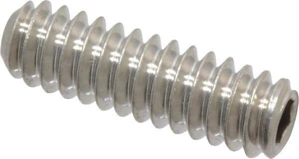 Value Collection - #10-24 UNC, 5/8" OAL, Cup Point Set Screw - Grade 18-8 Stainless Steel, 3/32" Key - Exact Industrial Supply
