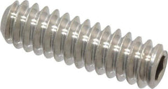 Value Collection - #10-24 UNC, 5/8" OAL, Cup Point Set Screw - Grade 18-8 Stainless Steel, 3/32" Key - Exact Industrial Supply