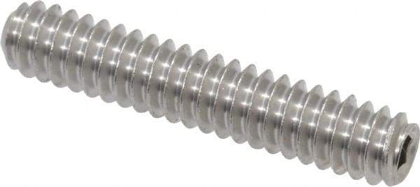 Value Collection - #10-24 UNC, 1" OAL, Cup Point Set Screw - Grade 18-8 Stainless Steel, 3/32" Key - Exact Industrial Supply