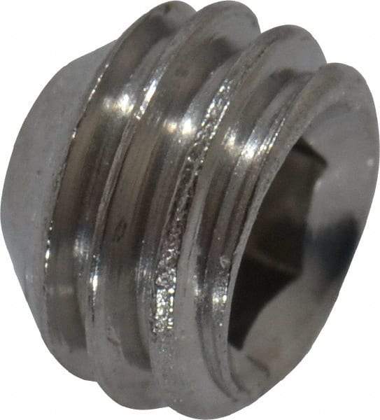 Value Collection - #10-32 UNF, 1/8" OAL, Cup Point Set Screw - Grade 18-8 Stainless Steel, 3/32" Key - Exact Industrial Supply