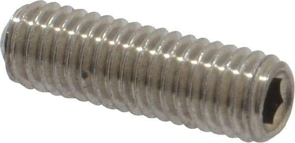 Value Collection - #10-32 UNF, 5/8" OAL, Cup Point Set Screw - Grade 18-8 Stainless Steel, 3/32" Key - Exact Industrial Supply