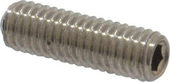 Value Collection - #10-32 UNF, 5/8" OAL, Cup Point Set Screw - Grade 18-8 Stainless Steel, 3/32" Key - Exact Industrial Supply
