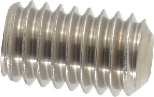 Value Collection - 3/8-16 UNC, 5/8" OAL, Cup Point Set Screw - Grade 18-8 Stainless Steel, 3/16" Key - Exact Industrial Supply