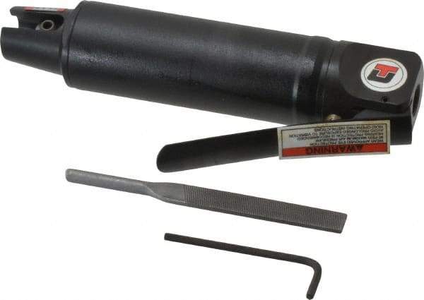 Universal Tool - 14 CFM Air Consumption, 1/4 Inch Long Stroke Air File - 9,000 Blow per Minute, 6.2 bar Air Pressure, 1/4 NPT Inlet - Exact Industrial Supply