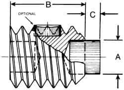 Made in USA - #10-24 UNC, 3/16" Length of Thread, Soft Tip Point Set Screw - Grade 8 Alloy Steel - Exact Industrial Supply