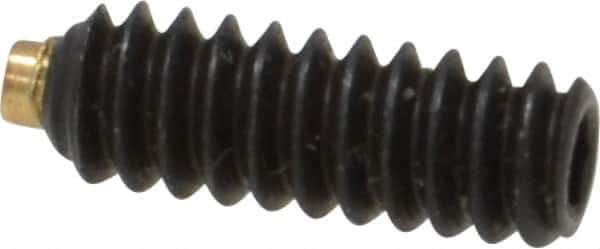 Made in USA - #6-32 UNC, 3/8" Length of Thread, Soft Tip Point Set Screw - Grade 8 Alloy Steel - Exact Industrial Supply