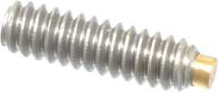 Made in USA - #4-40 UNC, 3/8" Length of Thread, Soft Tip Point Set Screw - Grade 18-8 Stainless Steel - Exact Industrial Supply