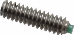 Made in USA - #6-32 UNC, 1/2" Length of Thread, Soft Tip Point Set Screw - Grade 18-8 Stainless Steel - Exact Industrial Supply