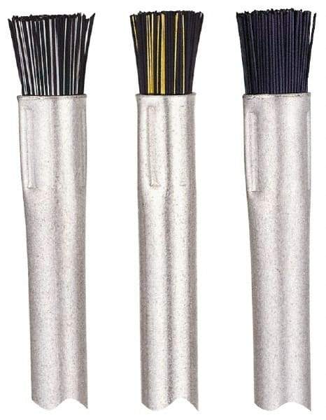 Gordon Brush - Parts Washer Flow-Through Brush - 1/2" Long, Brass/Nylon Bristles - Exact Industrial Supply