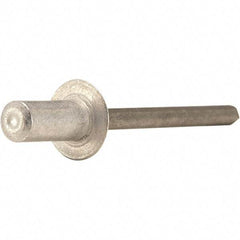 STANLEY Engineered Fastening - Size 6 Dome Head Aluminum Closed End Blind Rivet - Steel Mandrel, 0.376" to 1/2" Grip, 3/16" Head Diam, 0.192" to 0.196" Hole Diam, - Exact Industrial Supply