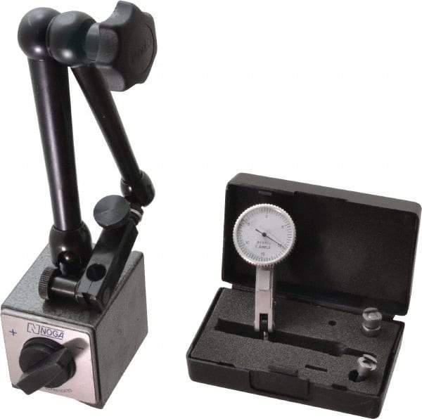 Value Collection - 0.0005" Graduation, 0-15-0 Dial Reading, Indicator & Base Kit - 0.0005 Inch Graduation, Includes Indicator, Magnetic Base - Exact Industrial Supply