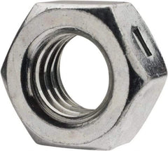 Value Collection - 7/16-14 UNC Grade 2 Two Way Lock Nut with Distorted Thread - 11/16" Width Across Flats, 3/8" High, Zinc-Plated Finish - Exact Industrial Supply