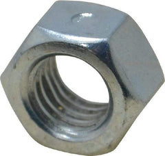 Value Collection - 1/2-13 UNC Grade 2 Two Way Lock Nut with Distorted Thread - 3/4" Width Across Flats, 7/16" High, Zinc-Plated Finish - Exact Industrial Supply