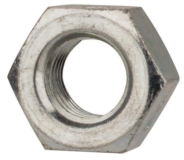 Value Collection - 5/16-24 UNF Grade 2 Two Way Lock Nut with Distorted Thread - 1/2" Width Across Flats, 17/64" High, Zinc-Plated Finish - Exact Industrial Supply