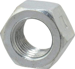 Value Collection - 3/8-24 UNF Grade 2 Two Way Lock Nut with Distorted Thread - 9/16" Width Across Flats, 21/64" High, Zinc-Plated Finish - Exact Industrial Supply