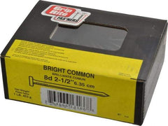 Value Collection - 8D, 10 Gauge, 2-1/2" OAL Common Nails - Ring Shank, Grade 2 Steel, Bright Finish - Exact Industrial Supply