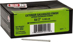 Value Collection - 6D, 13 Gauge, 2" OAL Finishing Nails - Smooth Shank, Grade 2 Steel, Galvanized Finish - Exact Industrial Supply