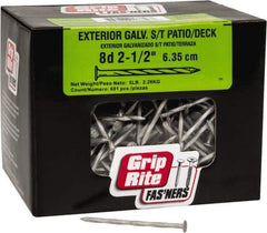 Value Collection - 8D, 11 Gauge, 2-1/2" OAL Decking Nails - Fluted Shank, Grade 2 Steel, Uncoated - Exact Industrial Supply