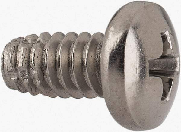 Value Collection - #10-24 UNC Thread, 3/8" Length Under Head, #2 Phillips Drive Stainless Steel Thread Cutting Screw - Pan Head, Grade 410, Point Type F - Exact Industrial Supply