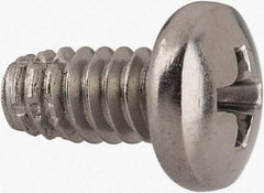 Value Collection - #10-24 UNC Thread, 3/8" Length Under Head, #2 Phillips Drive Stainless Steel Thread Cutting Screw - Pan Head, Grade 410, Point Type F - Exact Industrial Supply