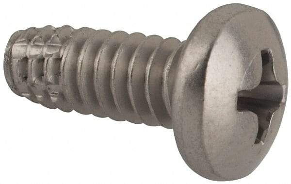 Value Collection - #10-24 UNC Thread, 1/2" Length Under Head, #2 Phillips Drive Stainless Steel Thread Cutting Screw - Pan Head, Grade 410, Point Type F - Exact Industrial Supply
