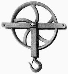 Value Collection - 1, 000 Lbs. Load Limit, Swivel Hook Block - Single Sheave, 10 Inch Outside Diameter, Fibrous Rope, 1 Inch Diameter, Steel - Exact Industrial Supply