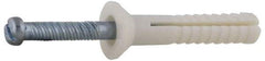 Value Collection - 1/4" Diam, 1/4" Drill, 2" OAL, 1-1/4" Min Embedment Hammer Drive Concrete Anchor - Nylon, Zinc-Plated Finish, Flat Head - Exact Industrial Supply