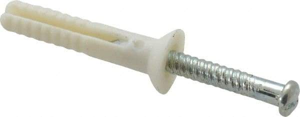 Value Collection - 3/16" Diam, 3/16" Drill, 1" OAL, Hammer Drive Concrete Anchor - Nylon, Zinc-Plated Finish, Flat Head - Exact Industrial Supply