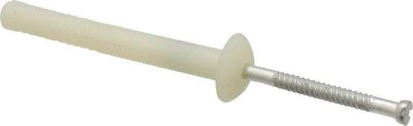 Value Collection - 1/4" Diam, 1/4" Drill, 2" OAL, 3-1/2" Min Embedment Hammer Drive Concrete Anchor - Nylon, Zinc-Plated Finish, Mushroom Head - Exact Industrial Supply