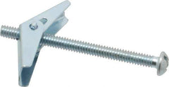 Value Collection - 1/4" Screw, 1/4" Diam, 4" Long, Toggle Bolt Drywall & Hollow Wall Anchor - 1/4" Drill, Zinc Plated, Steel, Use in Concrete, & Masonry, Hollow Tile, Plaster & Wallboard - Exact Industrial Supply