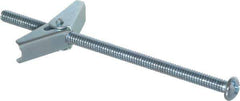 Value Collection - 1/4" Screw, 1/4" Diam, 5" Long, Toggle Bolt Drywall & Hollow Wall Anchor - 1/4" Drill, Zinc Plated, Steel, Use in Concrete, & Masonry, Hollow Tile, Plaster & Wallboard - Exact Industrial Supply