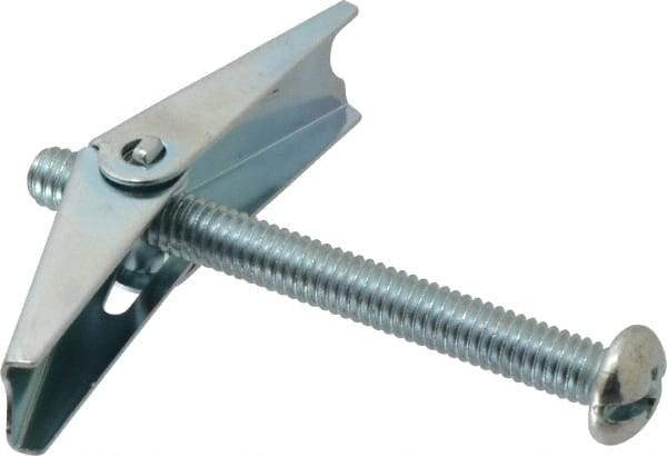 Value Collection - 5/16" Screw, 5/16" Diam, 3" Long, Toggle Bolt Drywall & Hollow Wall Anchor - 5/16" Drill, Zinc Plated, Steel, Use in Concrete, & Masonry, Hollow Tile, Plaster & Wallboard - Exact Industrial Supply