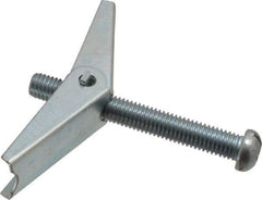 Value Collection - 1/2" Screw, 1/2" Diam, 4" Long, Toggle Bolt Drywall & Hollow Wall Anchor - 1/2" Drill, Zinc Plated, Steel, Use in Concrete, & Masonry, Hollow Tile, Plaster & Wallboard - Exact Industrial Supply