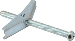 Value Collection - 1/2" Screw, 1/2" Diam, 6" Long, Toggle Bolt Drywall & Hollow Wall Anchor - 1/2" Drill, Zinc Plated, Steel, Use in Concrete, & Masonry, Hollow Tile, Plaster & Wallboard - Exact Industrial Supply