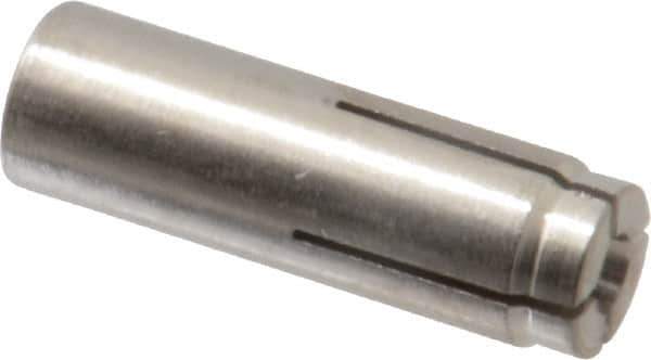 Value Collection - 3/8" Diam, 3/8" Drill, 1-9/16" OAL, 2" Min Embedment Drop-In Concrete Anchor - 303 Stainless Steel, Zinc-Plated Finish, 5/8" Thread Length - Exact Industrial Supply