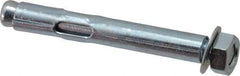 Value Collection - 3/8" Diam, 3/8" Drill, 3" OAL, Sleeve Concrete Anchor - Steel, Zinc-Plated Finish, Hex Nut Head, Hex Drive - Exact Industrial Supply