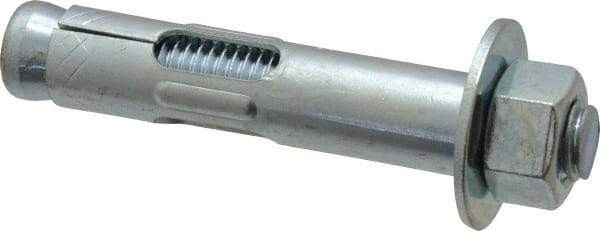 Value Collection - 5/8" Diam, 5/8" Drill, 3" OAL, 2-3/4" Min Embedment Sleeve Concrete Anchor - Steel, Zinc-Plated Finish, Hex Nut Head, Hex Drive - Exact Industrial Supply