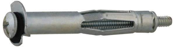 Value Collection - #6 to 32 Screw, 1/8" Diam, 3/4" Long, 1/8 to 1/4" Thick, Sleeve Drywall & Hollow Wall Anchor - 1/8" Drill, Zinc Plated, Steel, Use in Drywall - Exact Industrial Supply