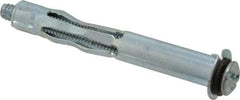 Value Collection - 1/4 - 20" Screw, 1/4" Diam, 3-1/8" Long, 1-1/4 to 1-3/4" Thick, Sleeve Drywall & Hollow Wall Anchor - 1/4" Drill, Zinc Plated, Steel, Use in Drywall - Exact Industrial Supply