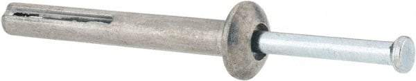 Value Collection - 1/4" Diam, 1/4" Drill, 2" OAL, Hammer Drive Concrete Anchor - Zamac Alloy, Zinc-Plated Finish, Mushroom Head - Exact Industrial Supply