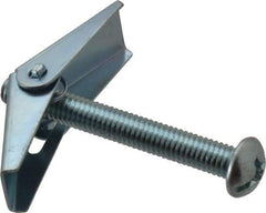 Value Collection - 3/8" Screw, 3/8" Diam, 3" Long, Toggle Bolt Drywall & Hollow Wall Anchor - 3/8" Drill, Zinc Plated, Steel, Use in Concrete, & Masonry, Hollow Tile, Plaster & Wallboard - Exact Industrial Supply