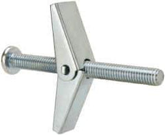 Value Collection - 3/8" Screw, 3/8" Diam, 4" Long, Toggle Bolt Drywall & Hollow Wall Anchor - 3/8" Drill, Zinc Plated, Steel, Use in Concrete, & Masonry, Hollow Tile, Plaster & Wallboard - Exact Industrial Supply