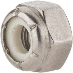 Value Collection - 1/4-20 UNC 18-8 Hex Lock Nut with Nylon Insert - 7/16" Width Across Flats, 19/64" High - Exact Industrial Supply